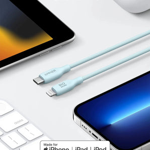 كابل Anker 542 USB-C إلى Lightning (قائم على الحياة) (1.8 م/6 قدم) - أزرق