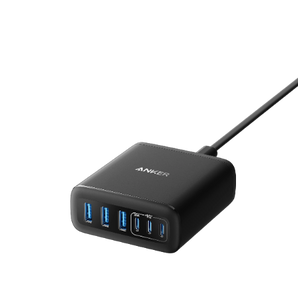 Anker Charger (112W, 6 Ports, GaN) -Black