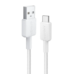 كابل Anker 322 USB-A إلى USB-C مضفر (0.9 متر/3 قدم) - أبيض