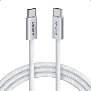 كابل أنكر زولو USB-C إلى USB-C بقوة 240 واط (0.9 متر/3 قدم) - أبيض